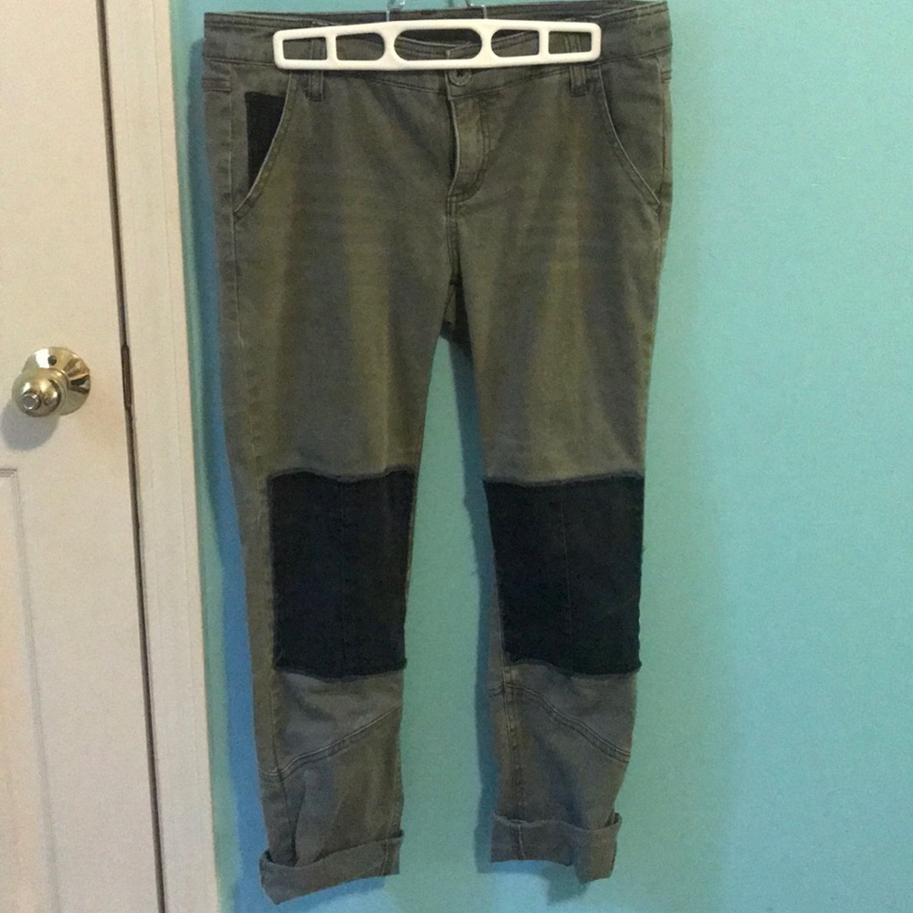 Hunter green jeans with patches!